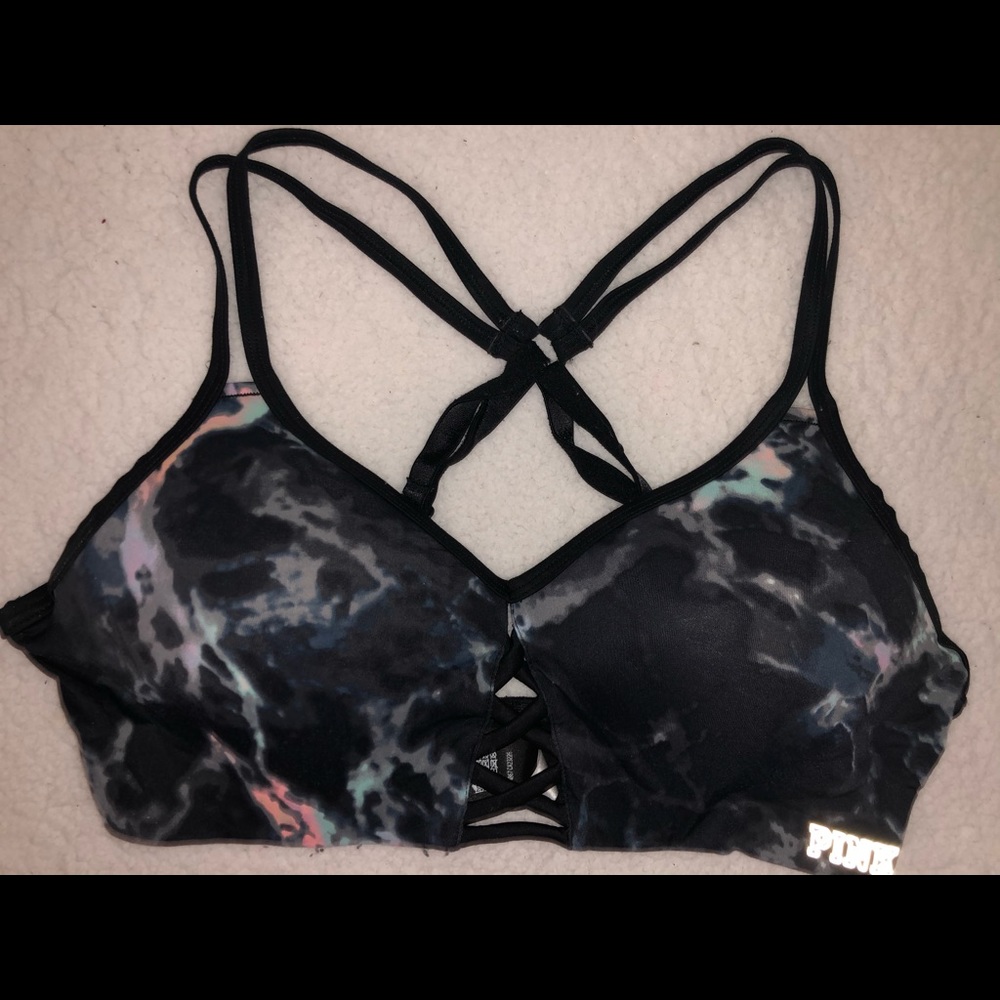 Pink Victoria Secret sports bra